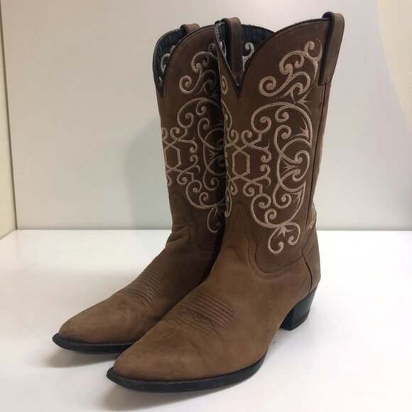 Tony Lama Shoes - Tony Lama 11" Western Cowboy / Cowgirl Boot Embroidered Detail Women's Size 7.5